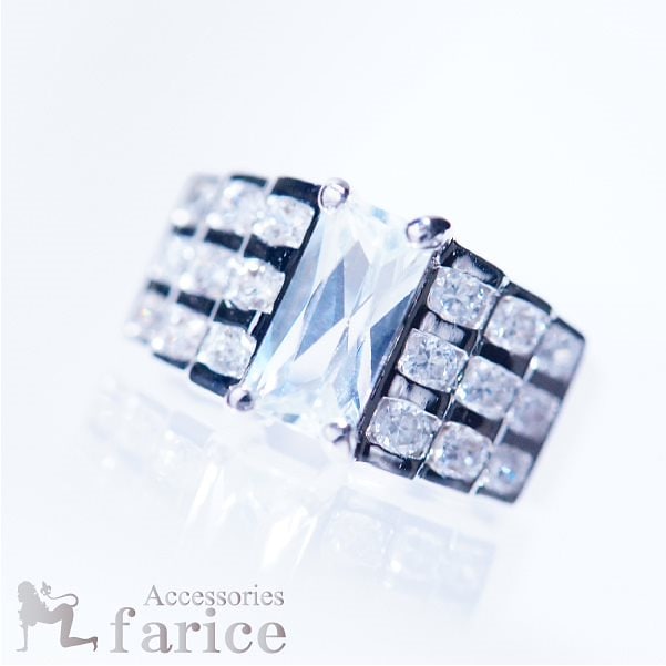 キュービックジルコニアのサイドパヴェキラキラジュエリージュエリーリング