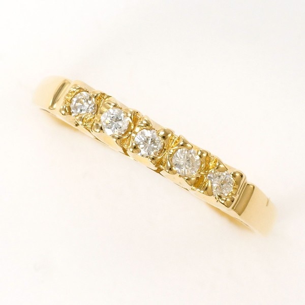 K18 18金 YG イエローゴールド リング 指輪 7号 ダイヤ 0.11 ジュエリー 中古