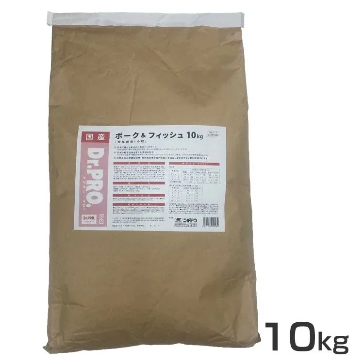 【人気商品】ドッグフード ドクタープロ 犬用 Dr.PRO. ポーク＆フィッシュ オールステージ 10kg ニチドウ (D)