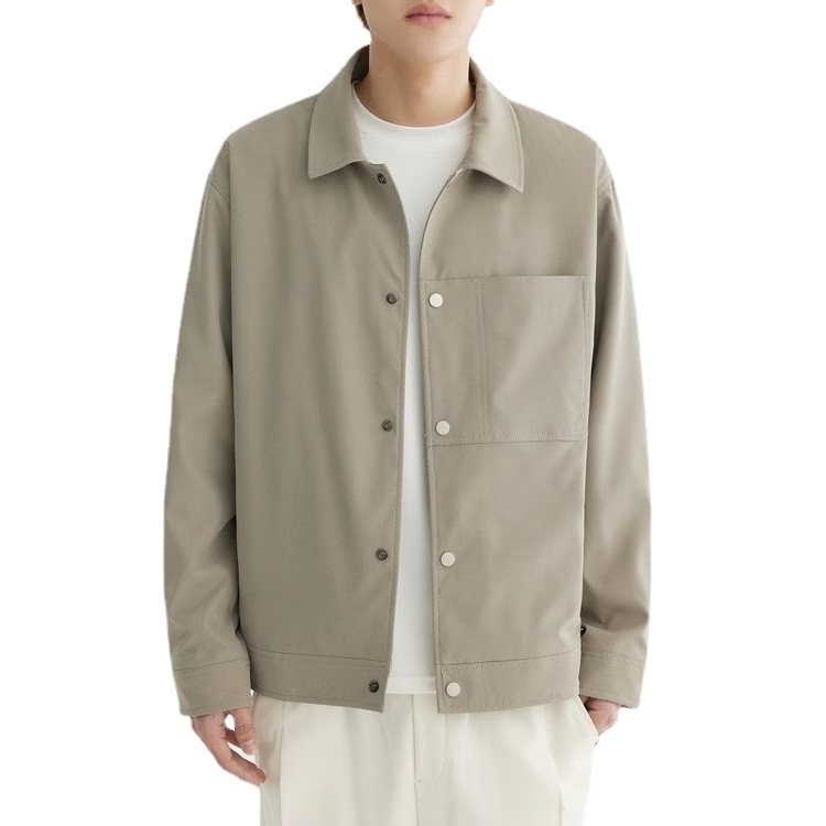 男シンプルベーシック開襟ジャケット男春流オールインワンメンズコート