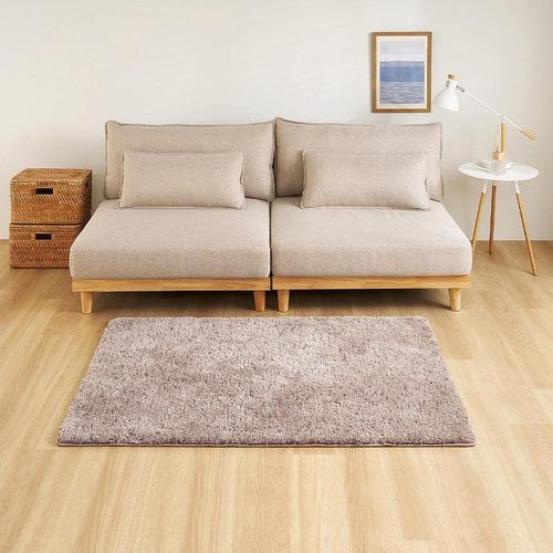 【メーカー直送品】萩原 ミックスシャギーラグ Liva リーヴァ 約90×140cm グレージュ