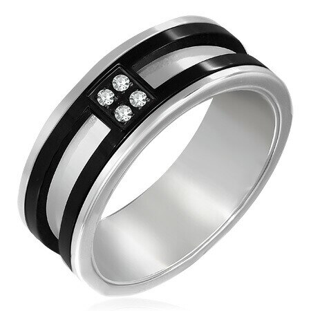 コンチネンタルステンレスリング（SRV162）指輪 26号 ブラック 黒色 上品 フォーマル スーツ サージカルステンレス316L 男性 女性 プレゼント アクセサリー r0939xxxxxxxx