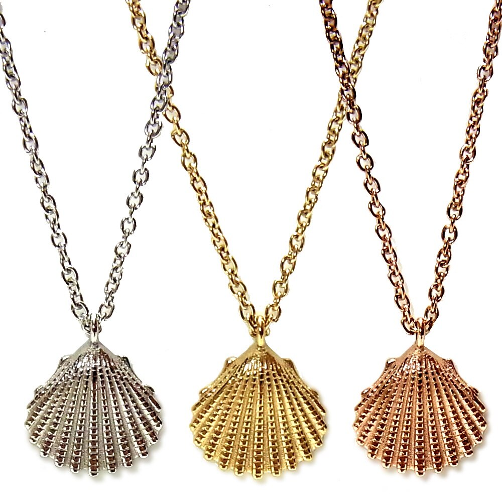 ハワイアンジュエリー ネックレス シェル 貝 レディース K14イエローゴールドコーティング スチー 5,100円