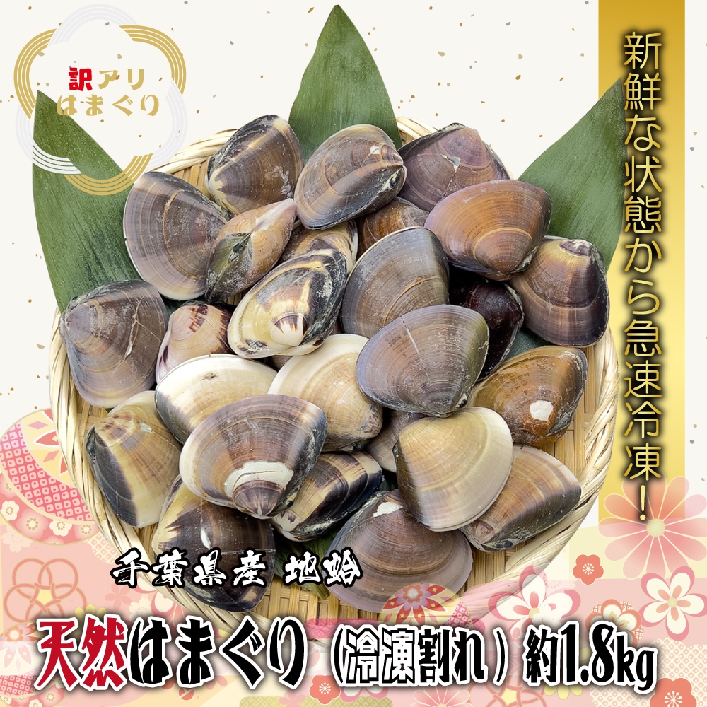 【訳あり】千葉県産 割れはまぐり(26-27粒前後)1.8kg以上（w022-02）