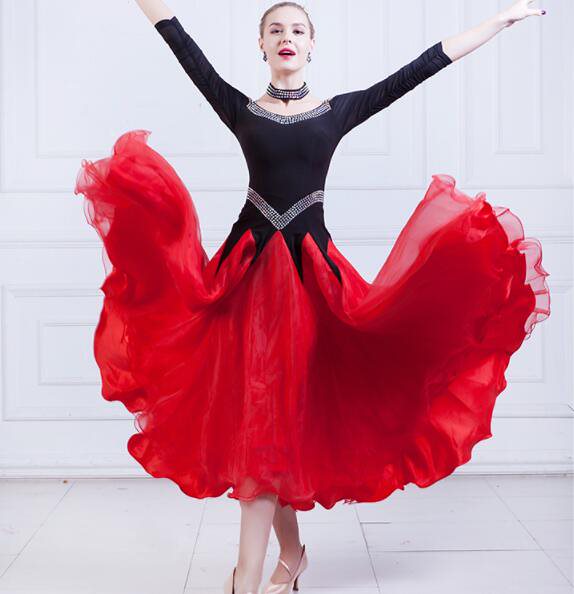 「 社交ダンス専用」ダンス ドレス 優雅 演出服競技用 ワルツドレス 高級感 エレガント 人気 ステ