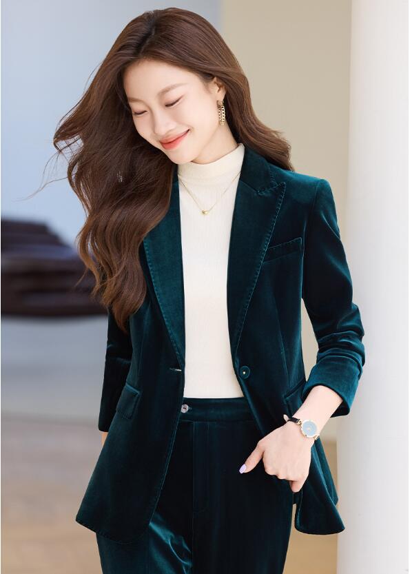 全3色 パンツスーツ レディース ベロア ベルベット スーツ 2点セット 通勤 OL フォーマル セレモニースーツ 入学式 卒業式 入園式 卒園式 高級感 スーツセット 無地 オシャレ 春 秋 冬 高