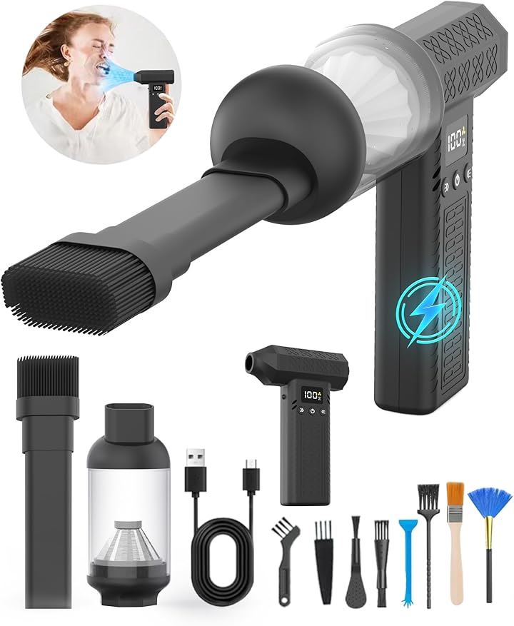 エアダスター 電動 100000RPM 8000mAh 8000pa PC カメラ スマホ 落ち葉の吹き飛ばし キーボード/車内/エアコン/水滴/庭掃除/除雪等