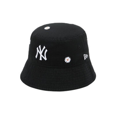 MLB デイジー オールオーバー ニューヨーク ヤンキース セーラーブリム バケットハット black