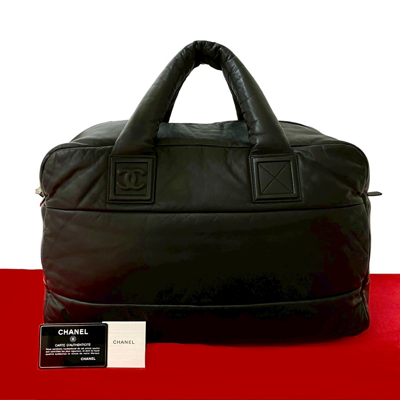 コココクーン ココマークハンドバッグ ラムスキン ブラック 36883