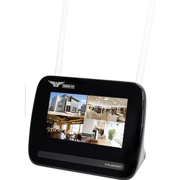 塚本無線 WTW-EG2214B-HDDなし ブラック 7インチタッチディスプレイ一体型4chNVRイーグルミニスタンド