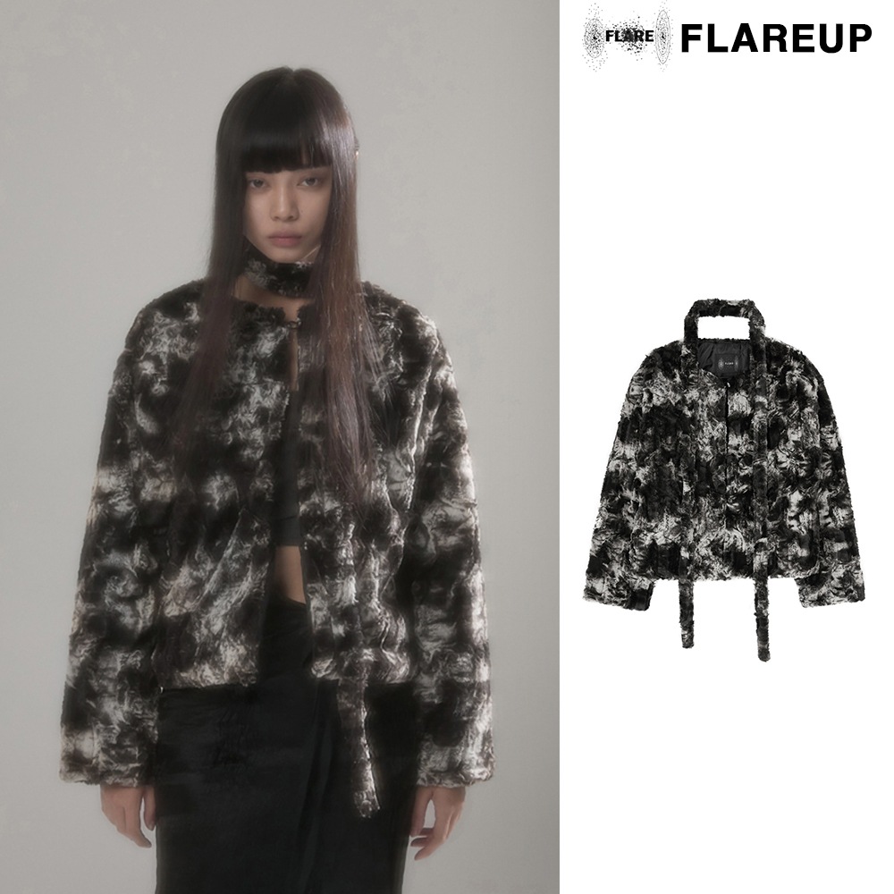 【FLAREUP】Scarf Fur Jacket