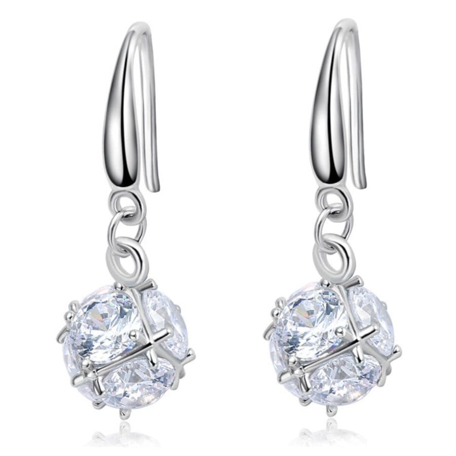 フックピアス ピアス レディース 超豪華12粒 揺れるダイヤピアス プラチナ仕上げ シルバー925