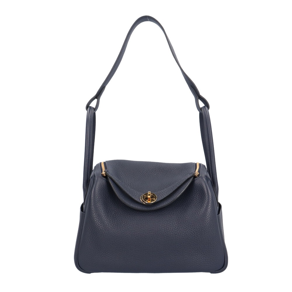 エルメス リンディ26 ショルダーバッグ レザー ネイビー HERMES 中古 美品