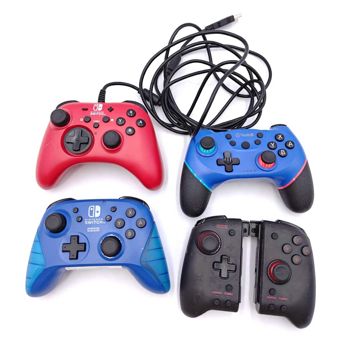 【中古】[4点セット] ホリ ニンテンドースイッチ コントローラー NSW-156 ホリパッド NSW-174 ワイヤレス グリップ YesOJO HORI