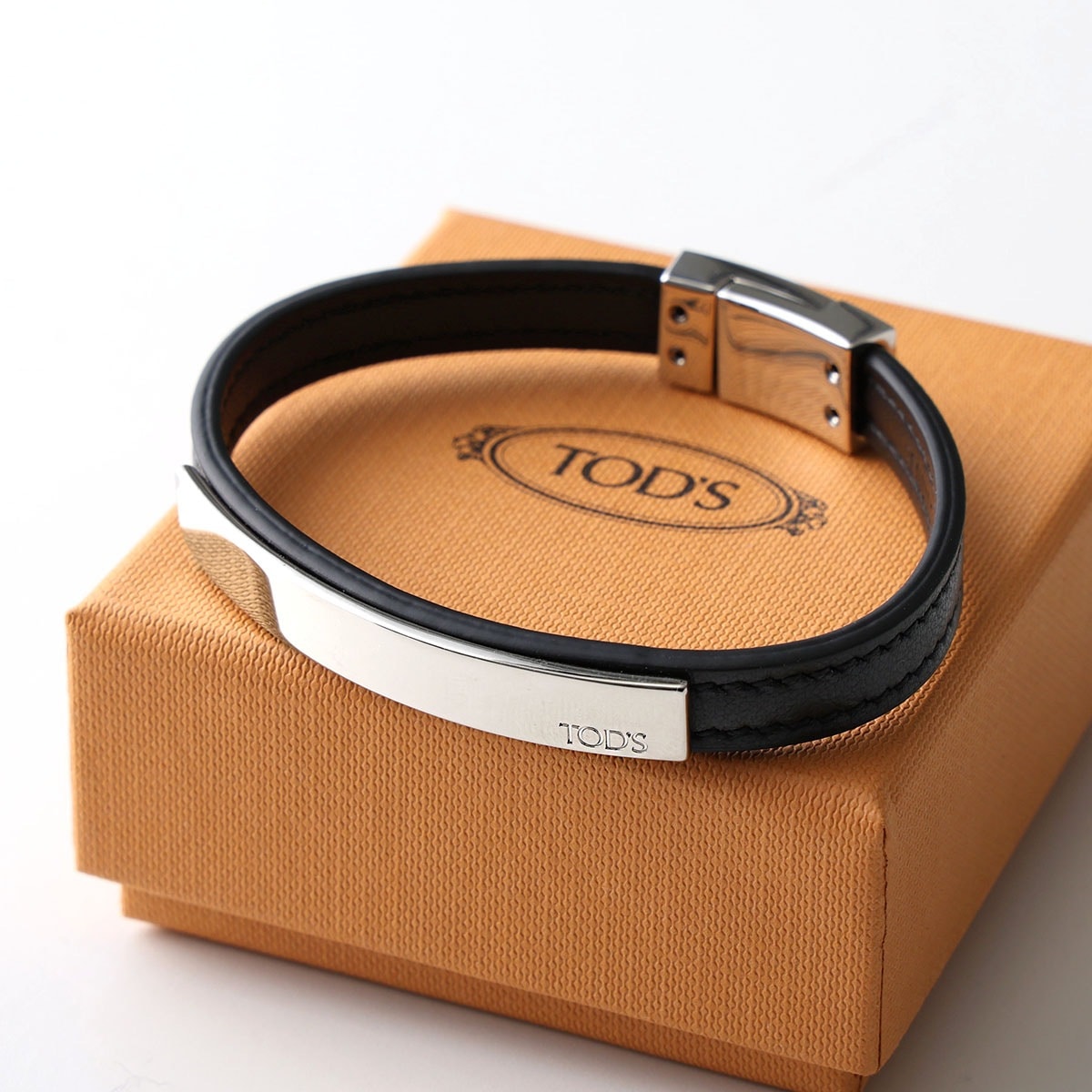 TODS トッズ ブレスレット XEMB4200100 UPP メンズ レザー バレッタ メタル ロゴ刻印 アクセサリー B999 XEMB4200100UPPB999