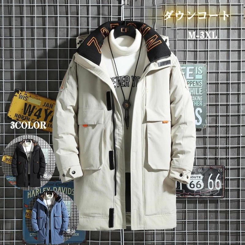 コート メンズ 大きいサイズ ダウンジャケッ 暖かい ダウンコート メンズ ファッション コート 冬物 冬服 ダウンアウター ビジネス オフィス シンプル アウター メンズ紳士 男性 フード付き かっ