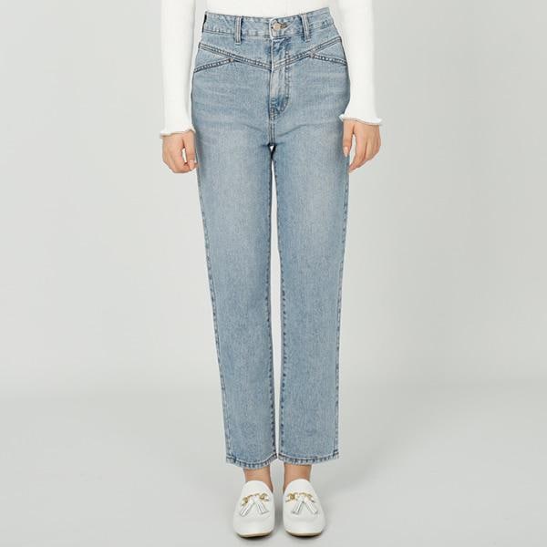女性ジーンズマンフィットミディアムブルーYM5D6005