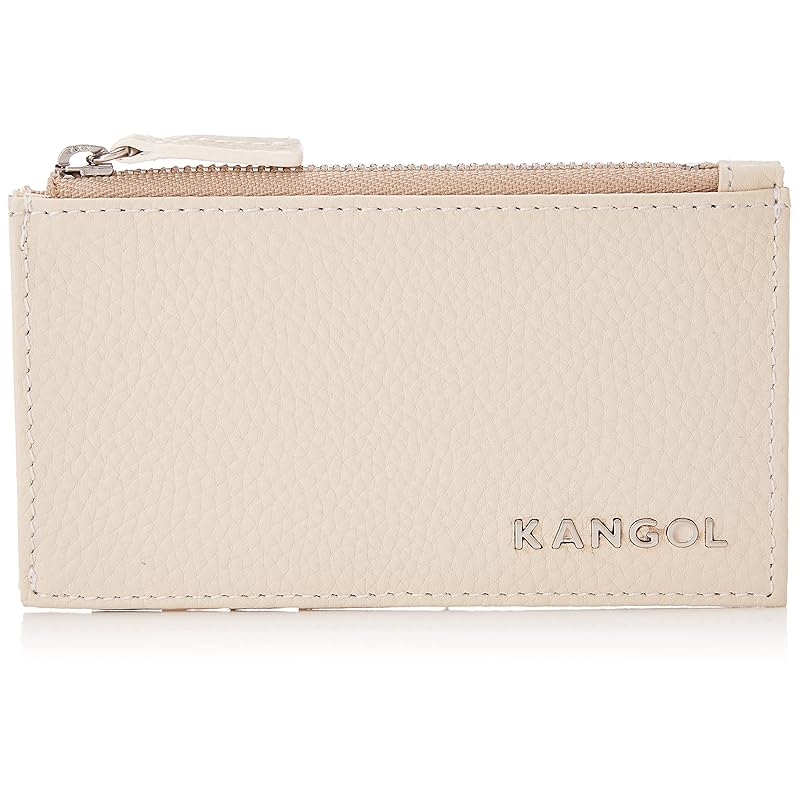 [カンゴール] 小銭入れ メタルロゴ 高級ソフトシュリンクレザー バイカラー フラグメントケース コインケース アイボリー