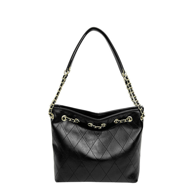 2026年新作 レディース レトロ ラグジュアリー チェーン ショルダーバッグアンダーアーム バケットバッグ通勤用クロスボディとハンドバッグ