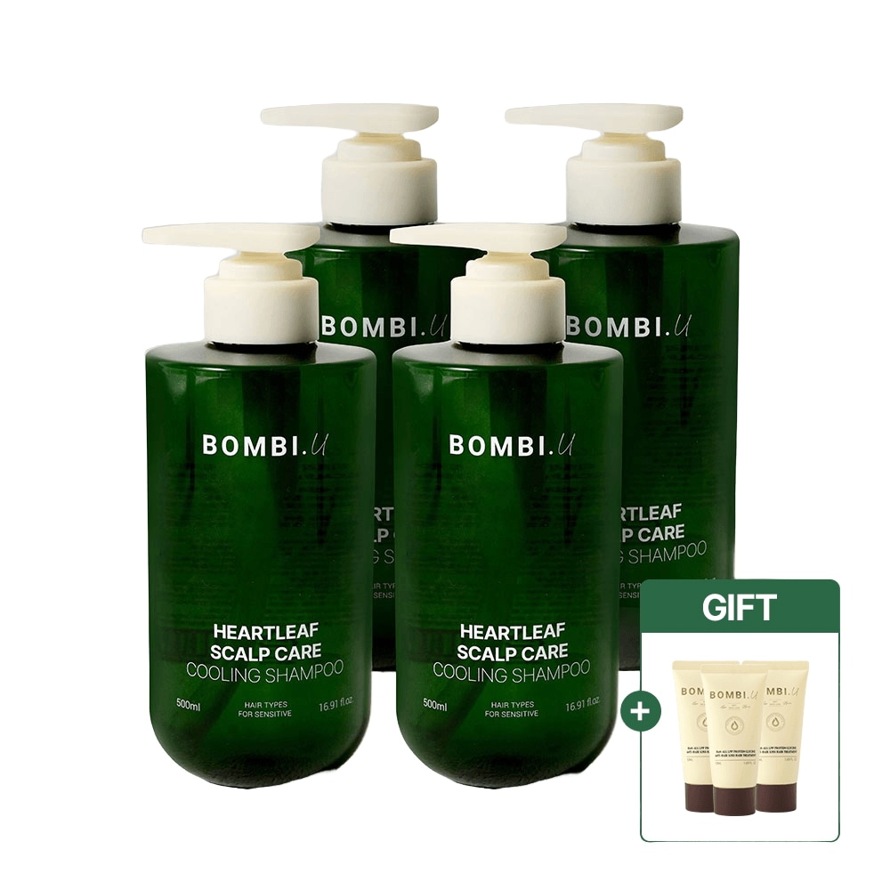 ボンビーユー ドクダミ ティーツリー 敏感性 頭皮クーリングケア 弱酸性シャンプー 500ml 4個