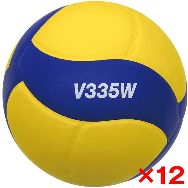 【12個セット】 V335W 12 バレー5号 練習球 貼 黄/青