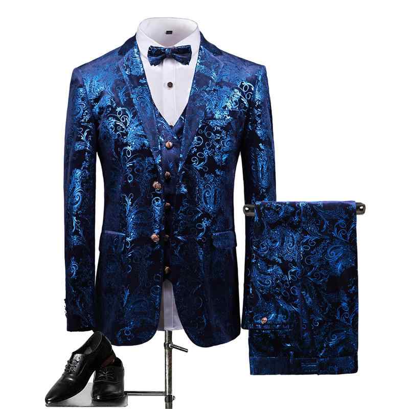 メンズ 派手 3点セット ジャケット ベスト パンツ アメリカ 宮殿 キラキラ 光沢 ブロンズ カジュアル パフォーマンス 結婚式
