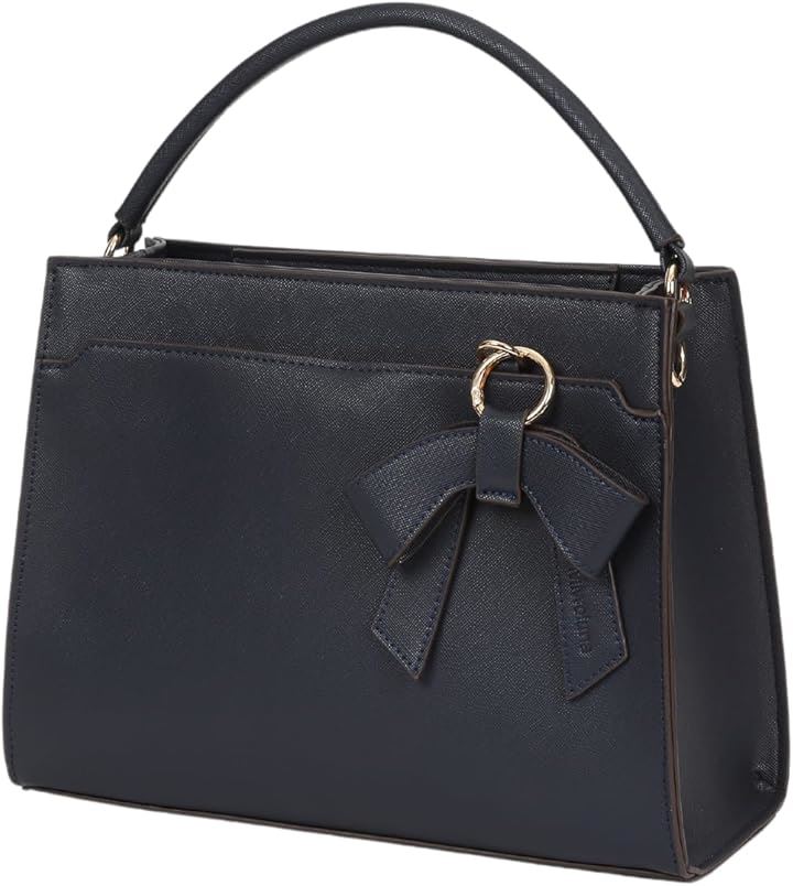 ハンドバッグ レディース ショルダーバッグ 2way 斜めがけ オケージョンバッグ セレモニーバッグ ワンハンドル(ネイビー)