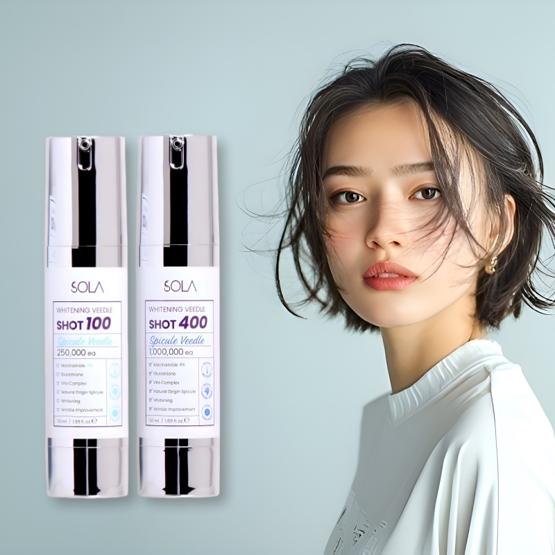 1+1! SOLA ヴィードルショット100 , 400ショット 50ml コラーゲン / ホワイトニング 針美容液 マイクロニードル 導入美容液 ブースター エイジングケア しわケア コラーゲン