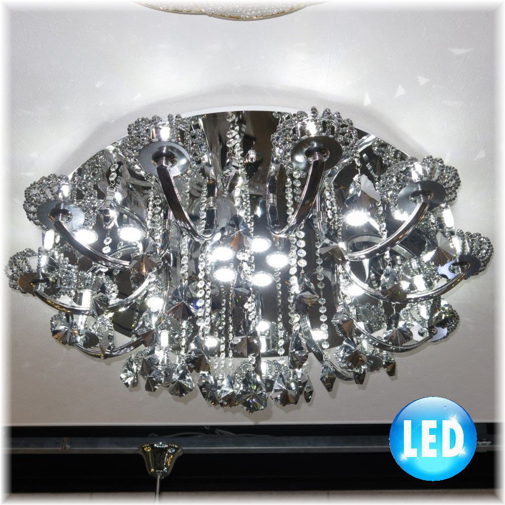 【LED付き！】新品 超豪華！ リモコン付き LED スワロフスキー風 大型 クリスタル シャンデリ