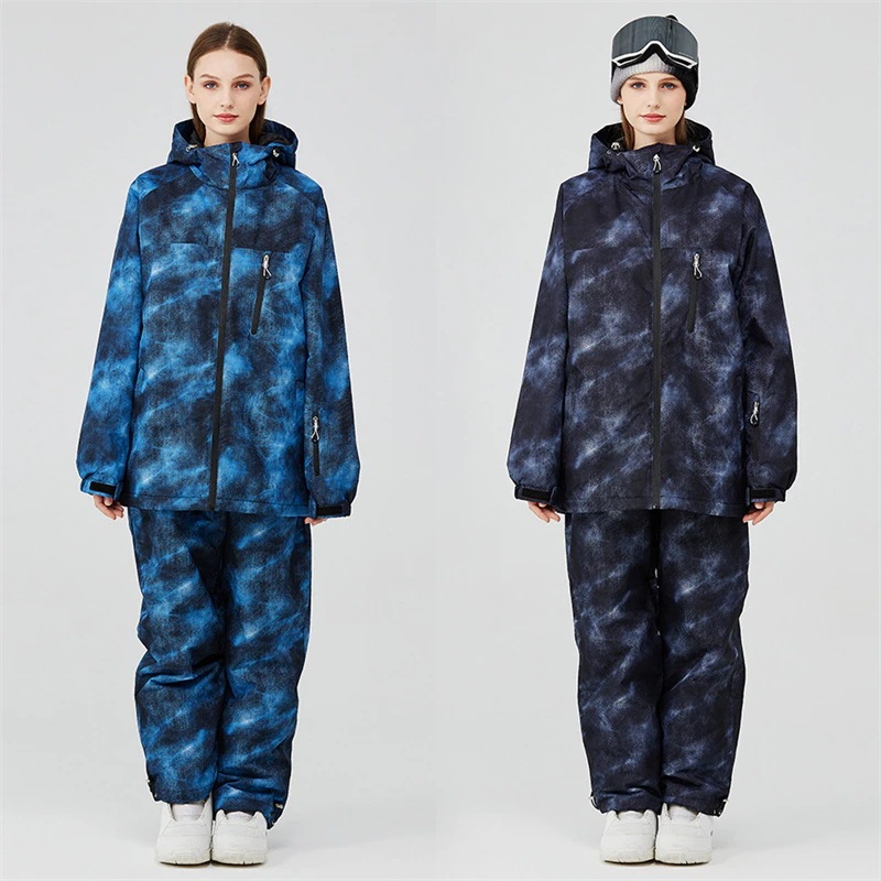 スノーボードウェア レディース メンズ 上下セット セットアップ スキーウェア スノボウェア 男女兼用 迷彩 ジャケット ロングパンツ 防水 防寒 保温 防雪 韓国風 防水10000mm