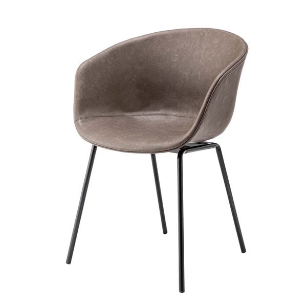 パーソナルチェア 約幅60cm ダークグレー スチール ソフトレザー アームチェア 組立品 リビング ダイニング インテリア家具 11,518円