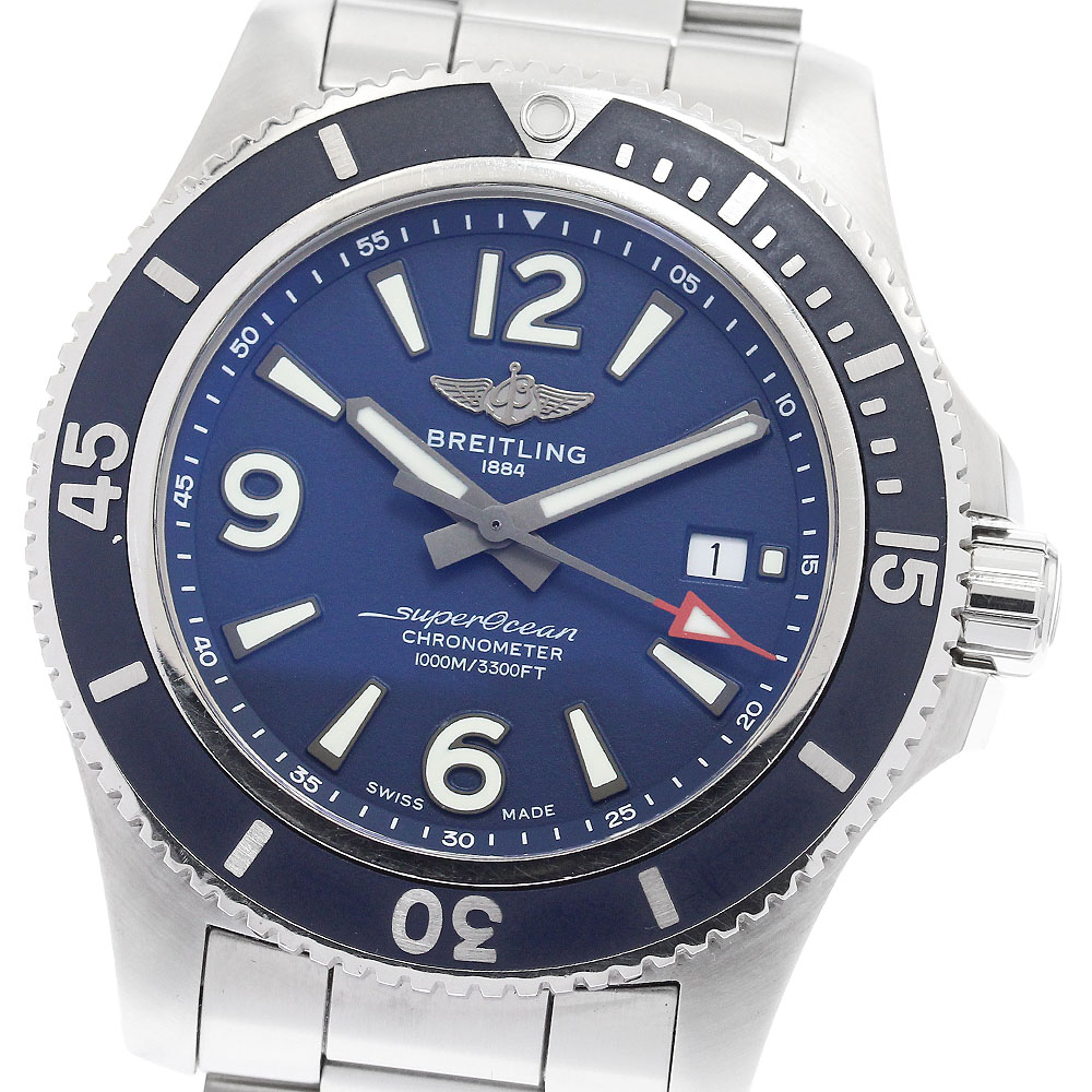 ブライトリング BREITLING A17367 スーパーオーシャン 44 デイト 自動巻き メンズ 内箱・保証書付き_889811【中古】