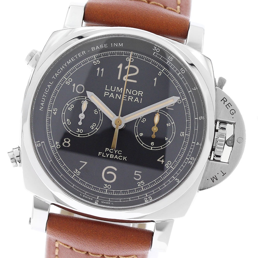 パネライ PANERAI PAM00653 ルミノール 1950 PCYC クロノ フライバック アッチャイオ 3デイズ 自動巻き メンズ 良品 箱・保証書付き_955560【中古】