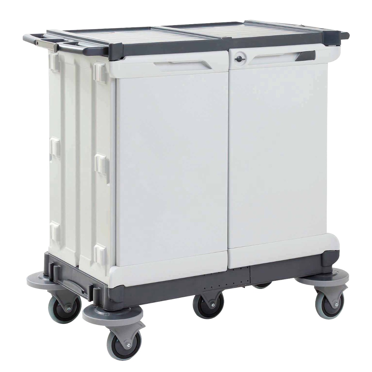カート リネンカートSKF-0 幅64x奥行110x高さ103.5cm 山崎産業 台車 回収用 リネン タオル 衣類 ホテル 旅館 客室 静音 業務用 ルームメイク ベッドメイク 法人限定