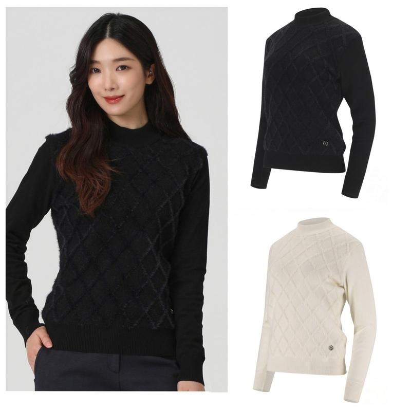 [防風] アーガイルパターンモックネックセーター 6K834012_SC