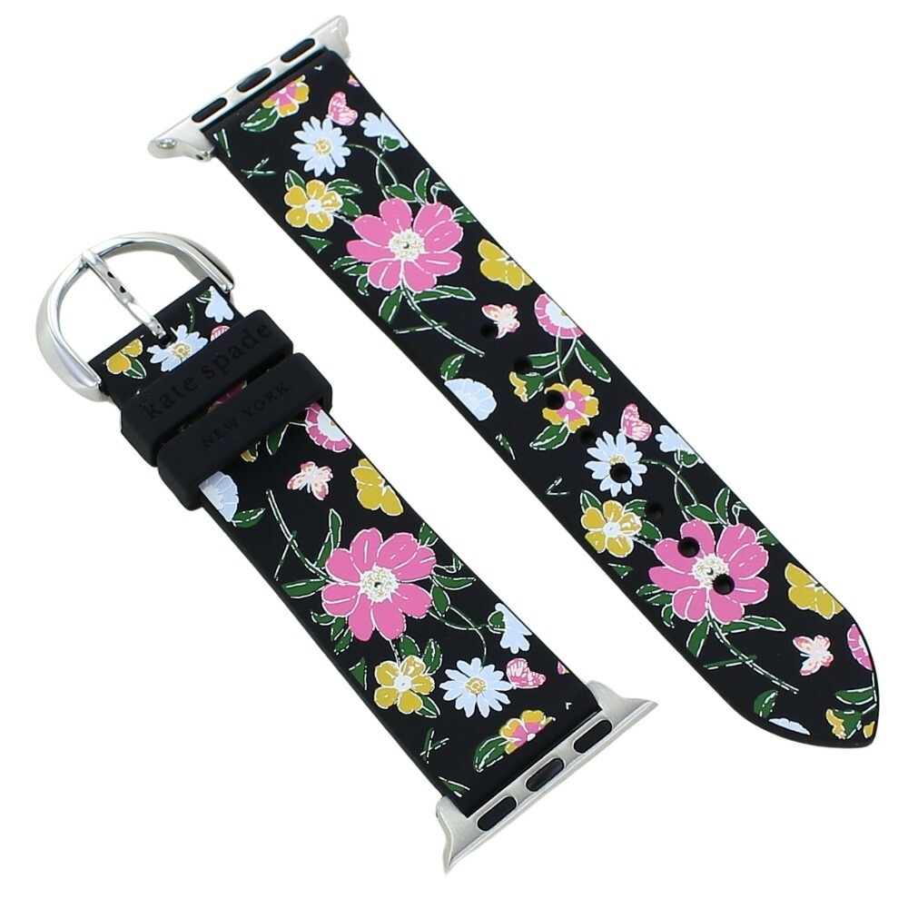 ケイトスペード アップルウォッチ バンド ベルト レディース シリコン ブラック マルチ かわいい おしゃれ 替え 交換 ベルトのみ 38mm 40mm 41mm 42mm シリーズ 10 9 8 7