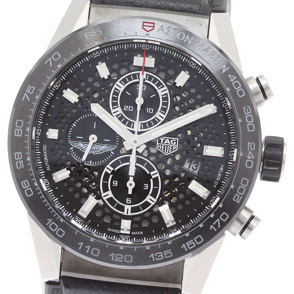 タグホイヤー TAG HEUER CAR2A1AB キャリバーホイヤー01 アストンマーチン クロノグラフ 自動巻き メンズ 箱・保証書付き_872754【中古】