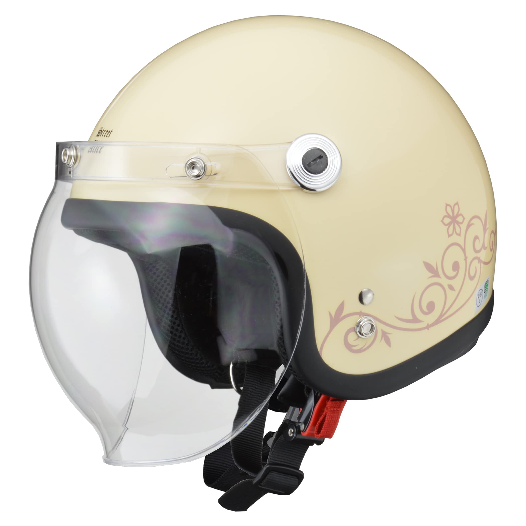 リード工業(LEAD) バイクヘルメット ジェット Street Alice スモールローアイボリー レディース QP-2 - レディースフリー (頭囲 55cm~61cm未満)