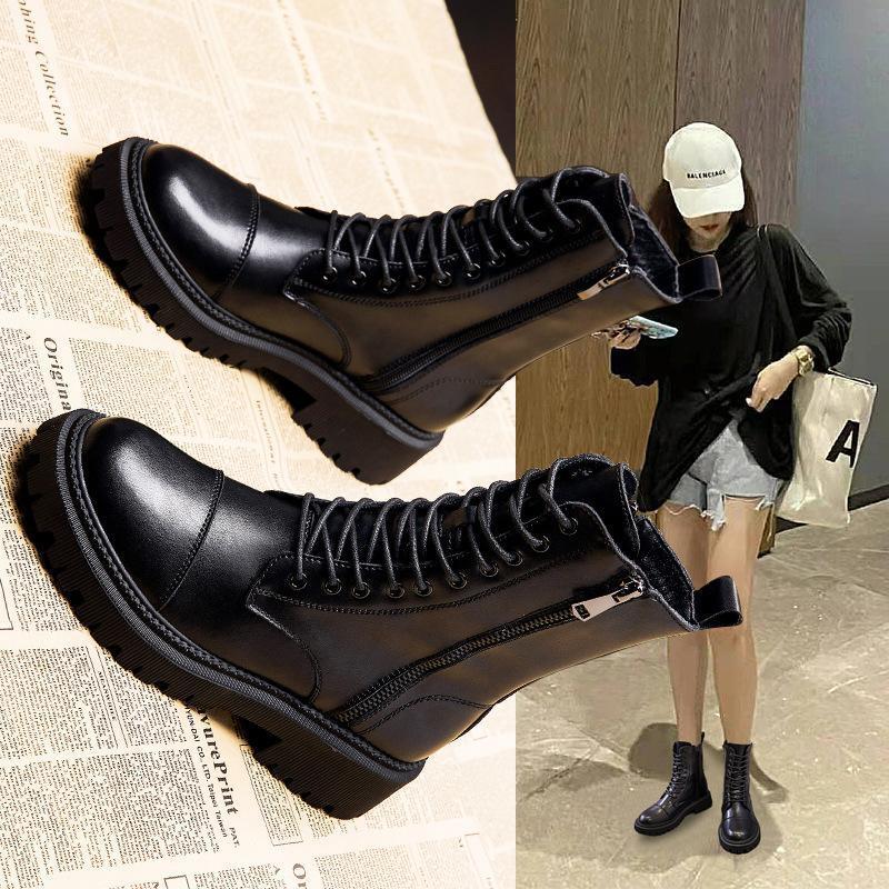 【2枚購入で100円OFF】レースアップ ショートブーツ 本革ブーツ ショート ぺたんこ ブーツ ヒール 大きいサイズ 歩きやすい 編み上げショートブーツ 編み上げブーツ 袴 軽量