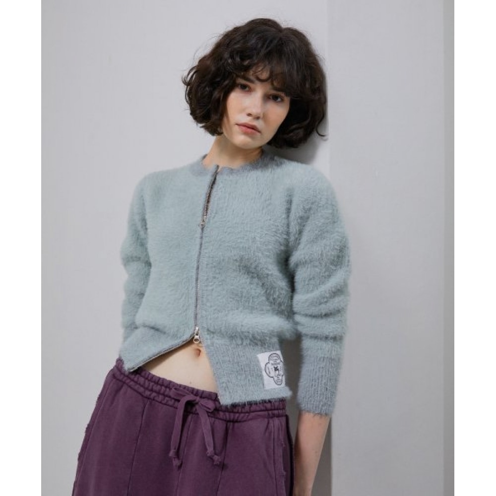 VITALSIGN [LINE] モヘアウールブレンドニットジップアップ (アッシュグリーン) 16,389円