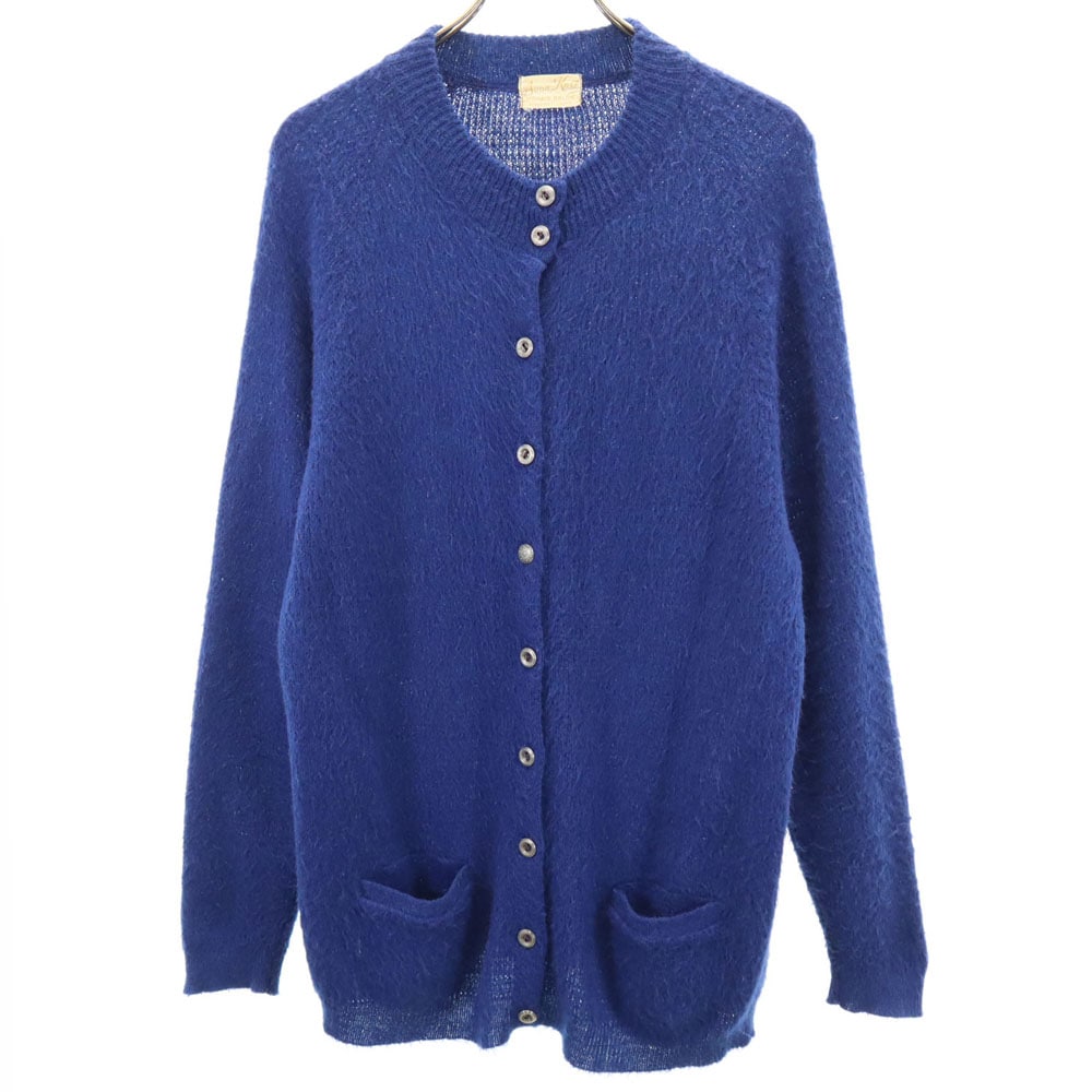 Auon Knit 70s 80s ヴィンテージ 長袖 ニットカーディガン 青紺 レディース