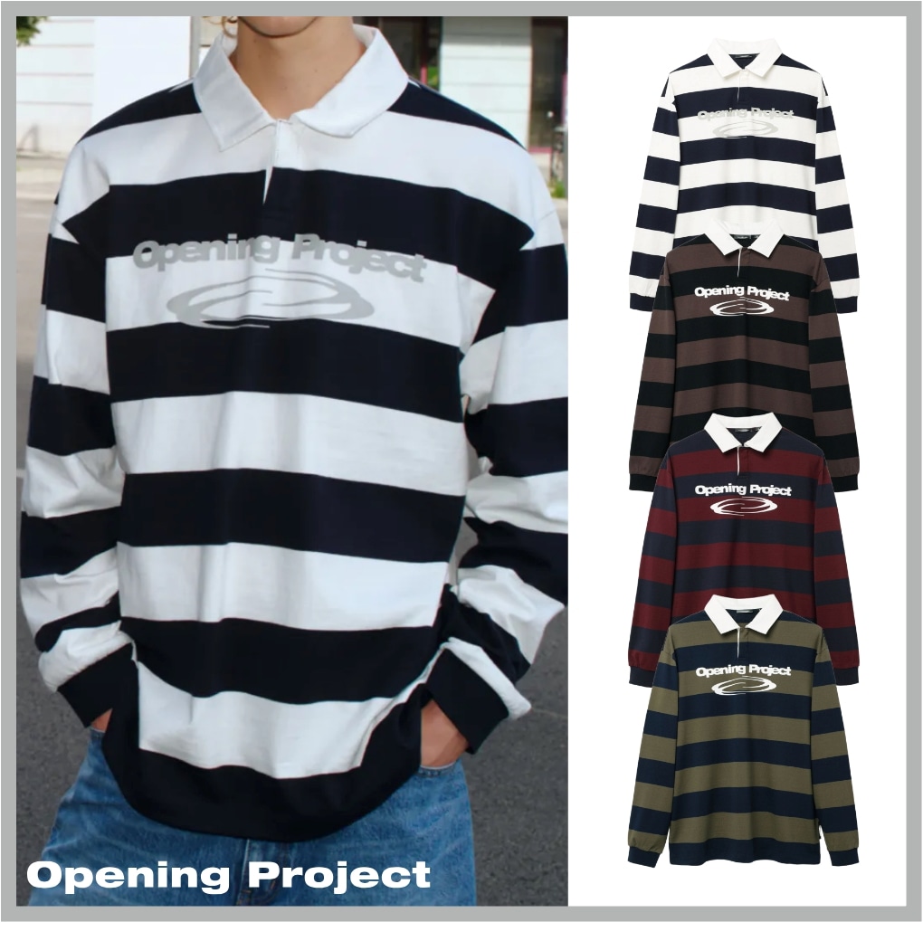 [IVEレイ着用] Identity Stripe Collar T Shirt / ユニセックス