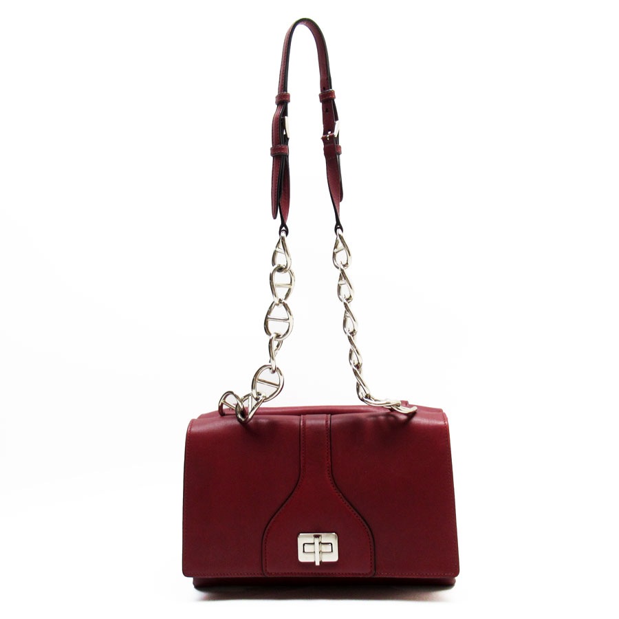 プラダ PRADA ショルダーバッグ レザー ダークレッド レディース t19500a