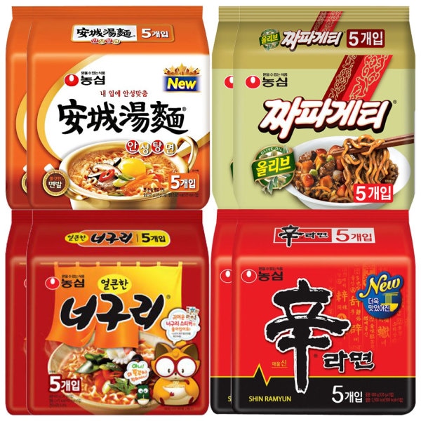 辛ラーメン10 + タヌキ10 + アンソンタンミョン10 + チャパゲティ10