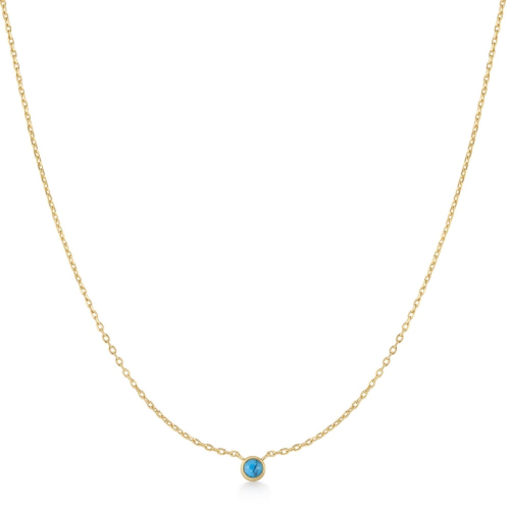 ANIA HAIE ゴールドベゼルセットラップクリエイテッドターコイズソリティア 925 シルバーネックレス N073-01G