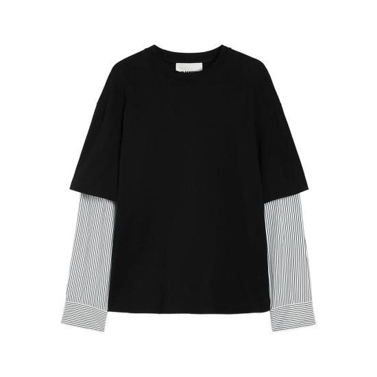 JIL SANDER Men Tops J20256 J22GC0235 001 BLACK WHITE