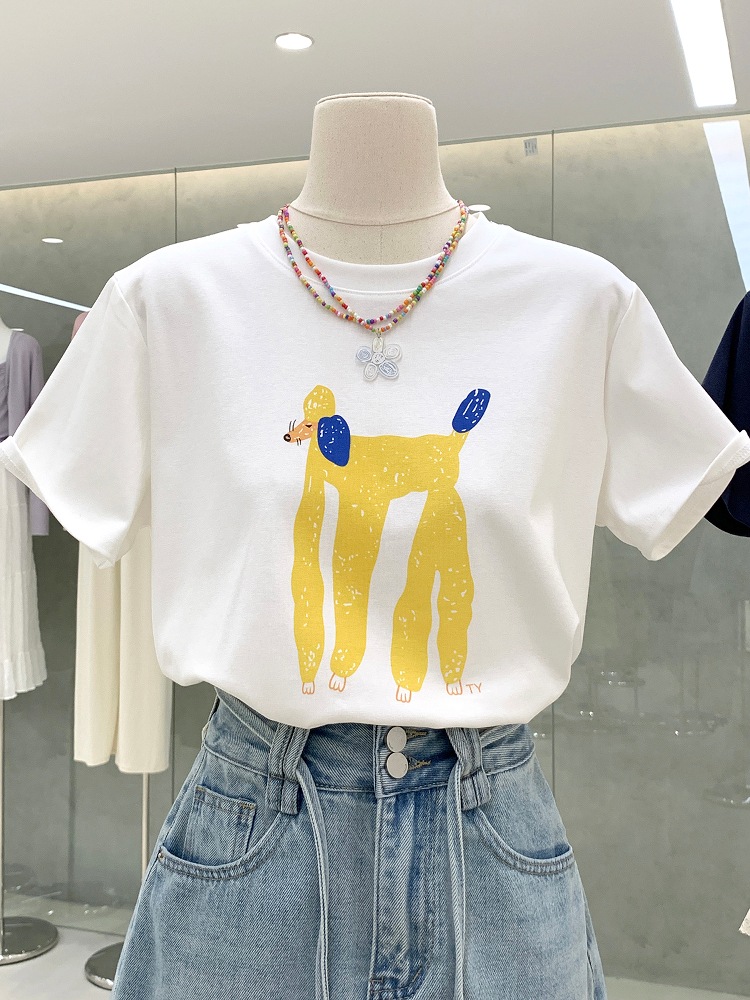 【1点ご購入 で10点プレゼントいたします】純綿韓国系抽象犬半袖Tシャツ2025カジュアル100着ゆったりトップス 190,527円