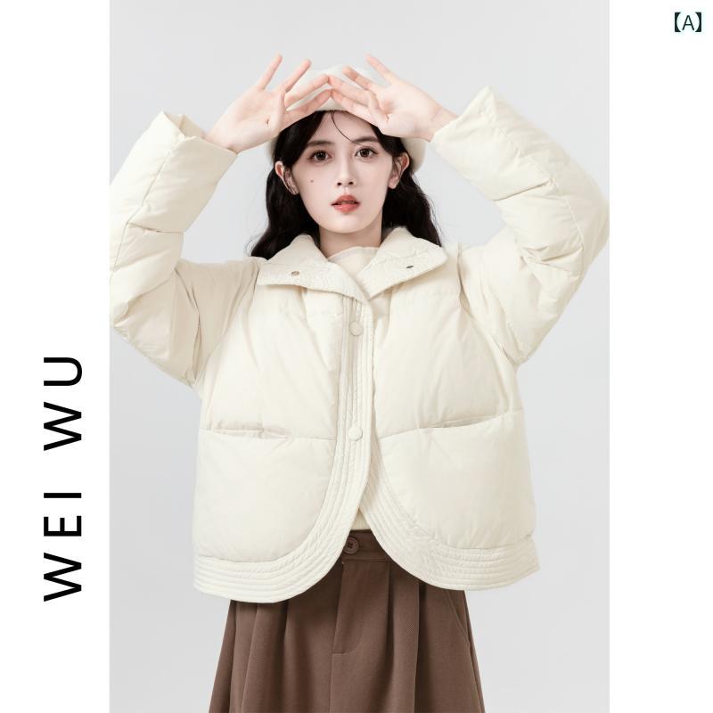 レディース 秋冬 長袖ダウンジャケット アウター モテ服 韓国 かわいい カレッジ ガーリー おしゃれ アップ 暖かい 防寒 デート イベント レジャー オフィス 女子会 普段 通学 通勤