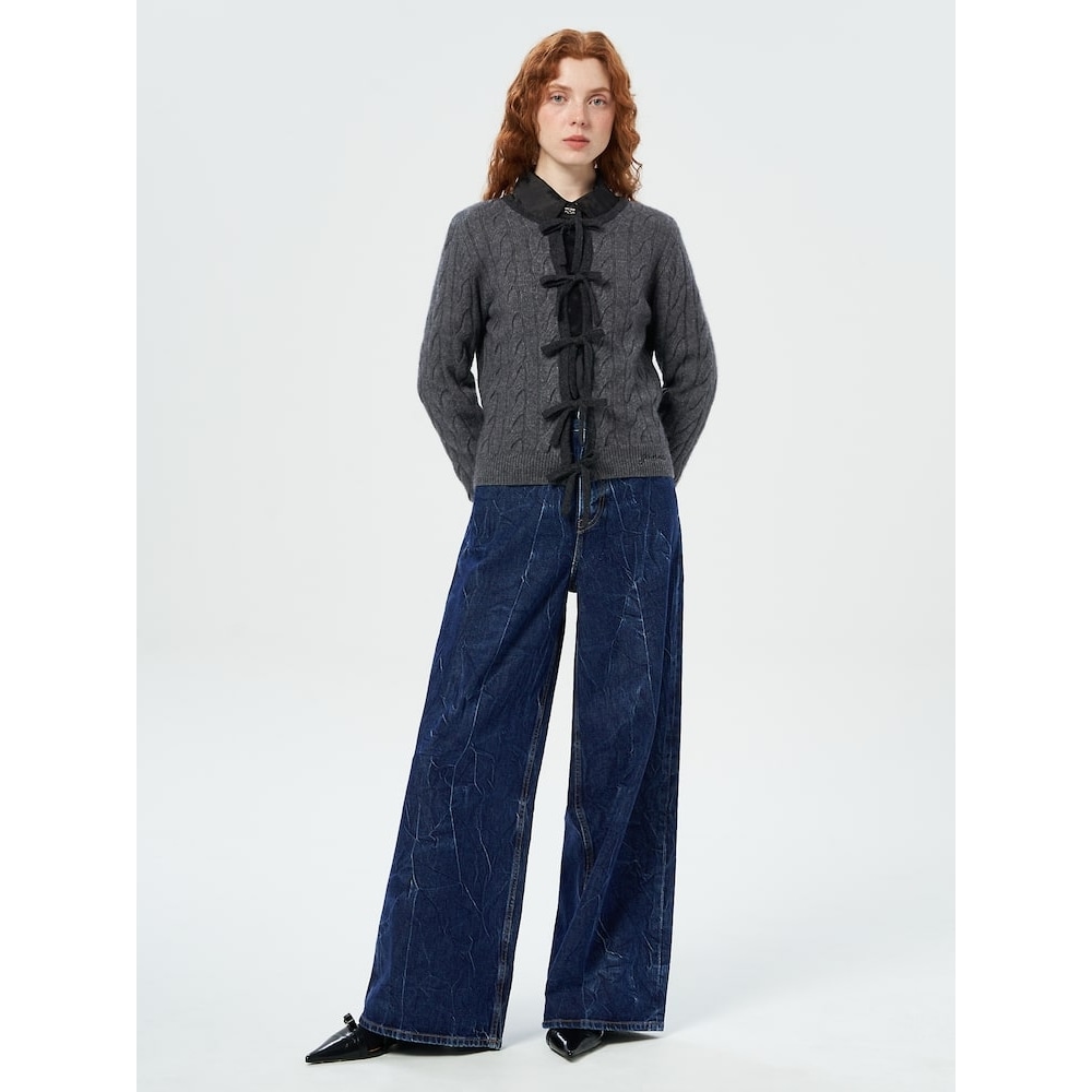 GANNI クリンクルフューチャーデニムマリー-ブルー QN5121R06P