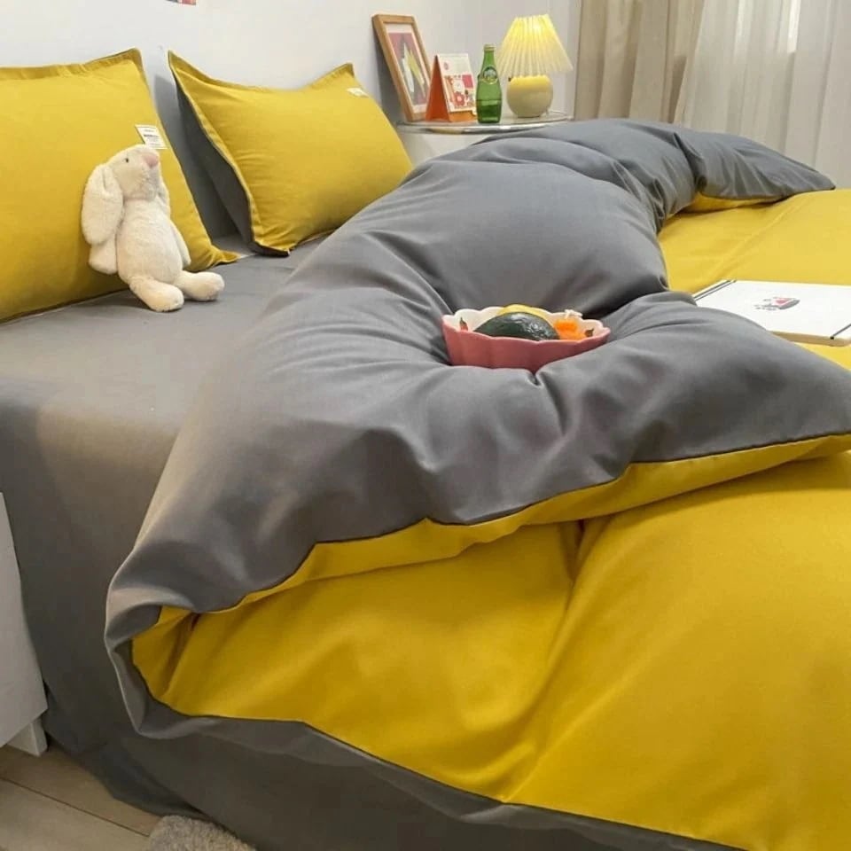 柔軟性お肌に優しい寝具ベッドマットレス布団カバーシーツ敷パッドシーツ布団カバーシンプルベッドシーツ 4枚合わせ 掛け布団カバー 四季通用 寝具韓国